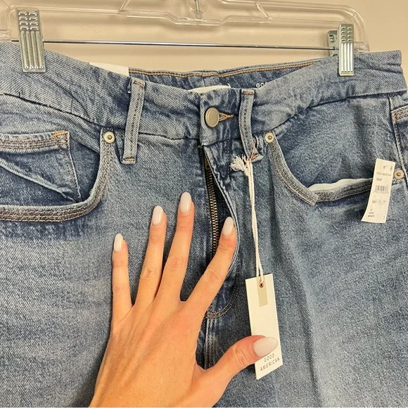 NWT Good American Good '90s Relaxed Jeans sz 29 8 Loose Fit Mid Rise Stretch - Picture 8 of 10